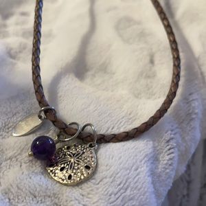 Leather braided handmade necklace (Payton Jewerly)